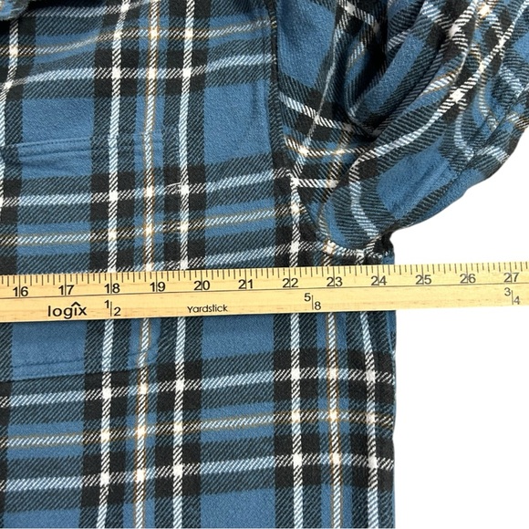 American Eagle Men’s Relaxed Fit Flannel Plaid Button Down Shacket Shirt Sz L - Picture 3 of 6